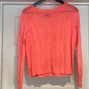 J crew neon orange thin sweater